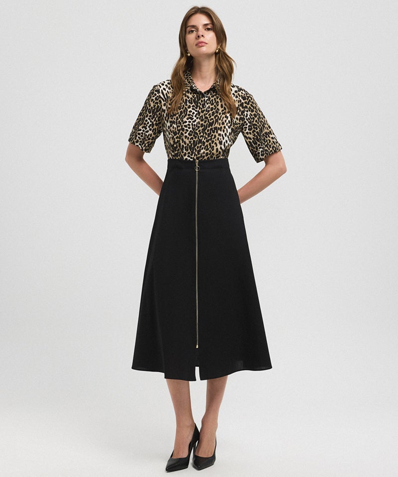 Ipekyol Animal Print Color-Block Dress - Image 1